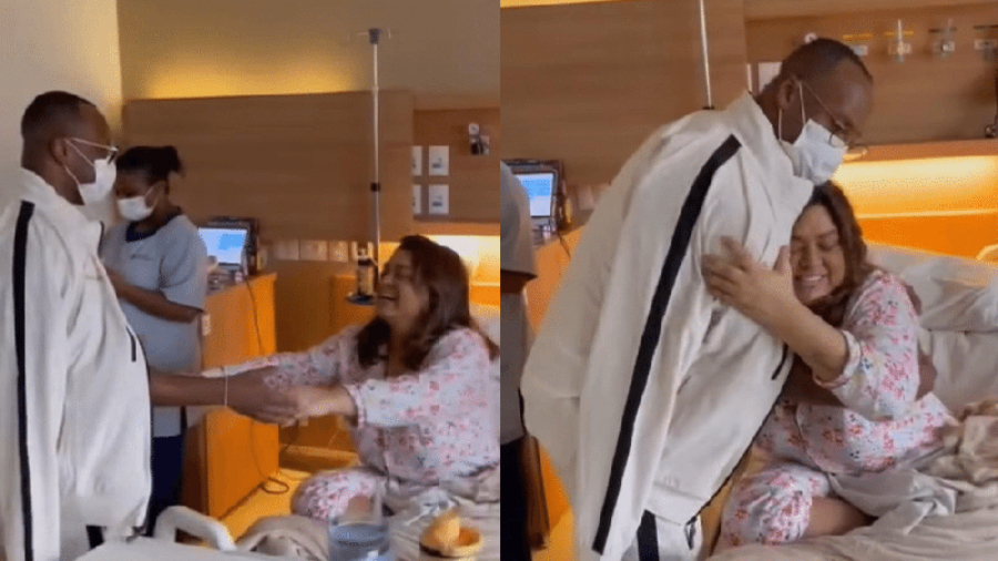 Preta Gil é surpreendida com visita de cantor famoso no hospital; veja vídeo