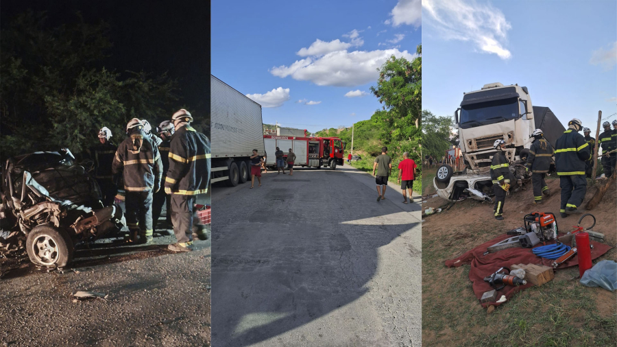 Bombeiros de Ribeira do Pombal retiram uma vítima presa em ferragens e recuperam seis corpos após acidente veicular em Antas