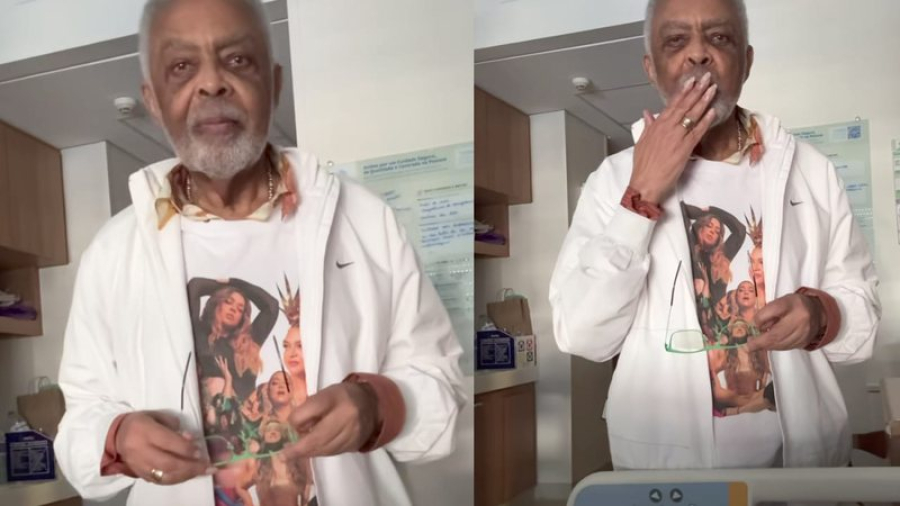 Preta Gil recebe visita de Gilberto Gil no hospital: 'Meu pai dormiu comigo apertadinho'